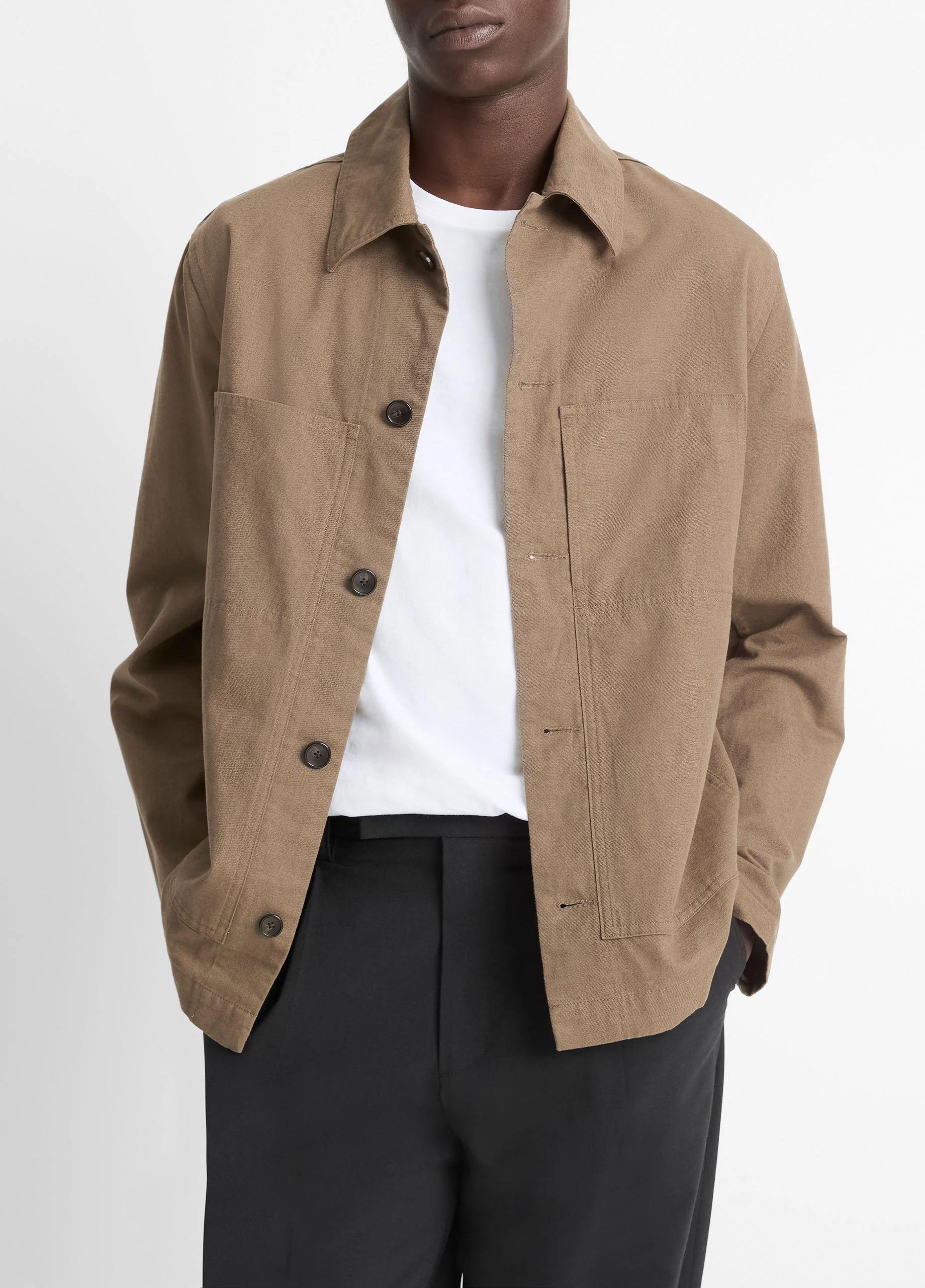 Cotton-Linen Utility Chore Jacket - 1