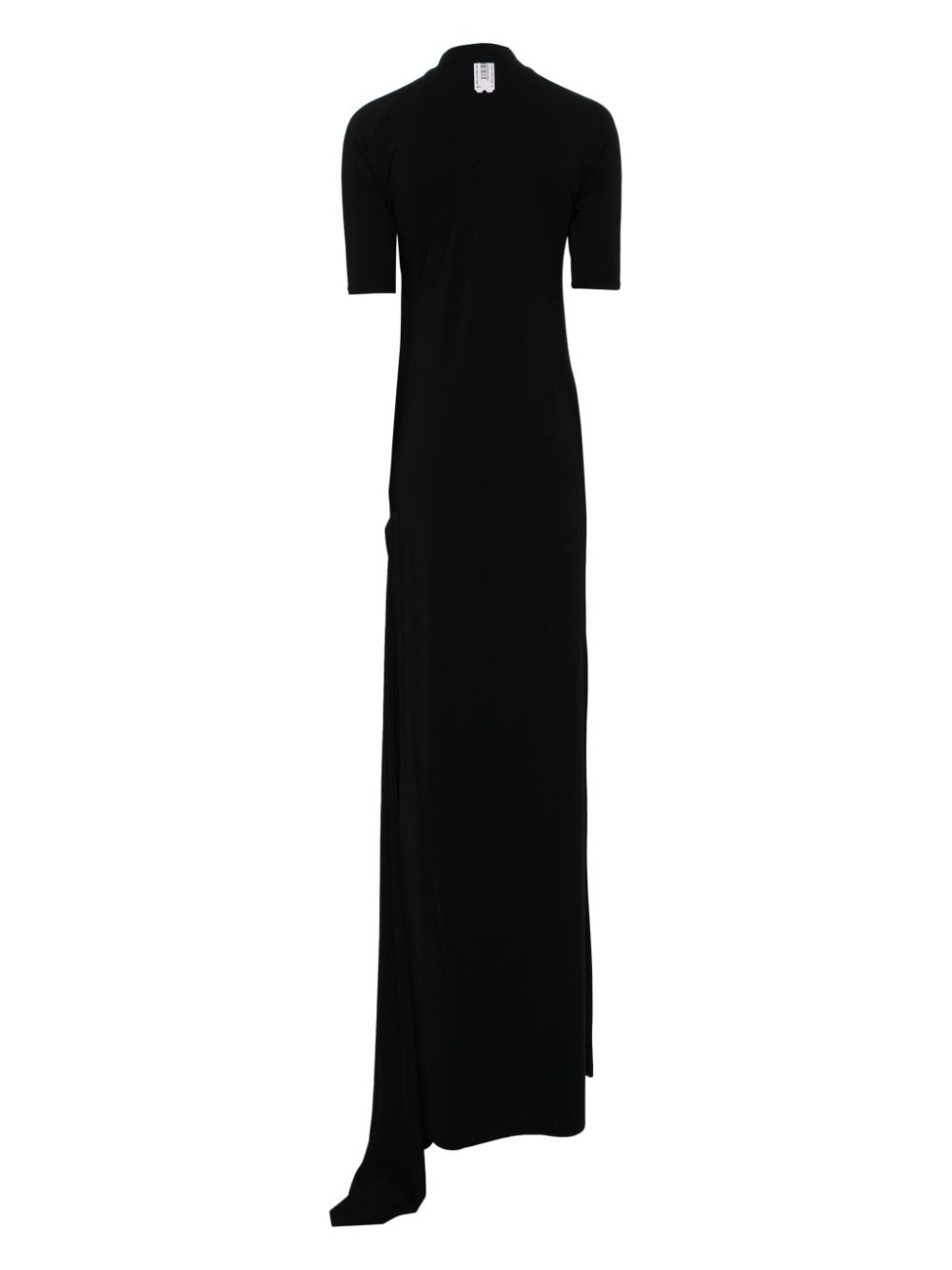 draped-detail short-sleeve maxi dress - 2