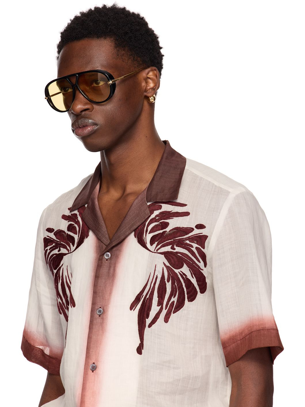 Black & Gold Drop Aviator Sunglasses - 4