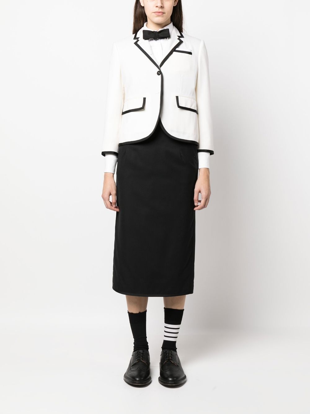 twill-weave pencil skirt - 2
