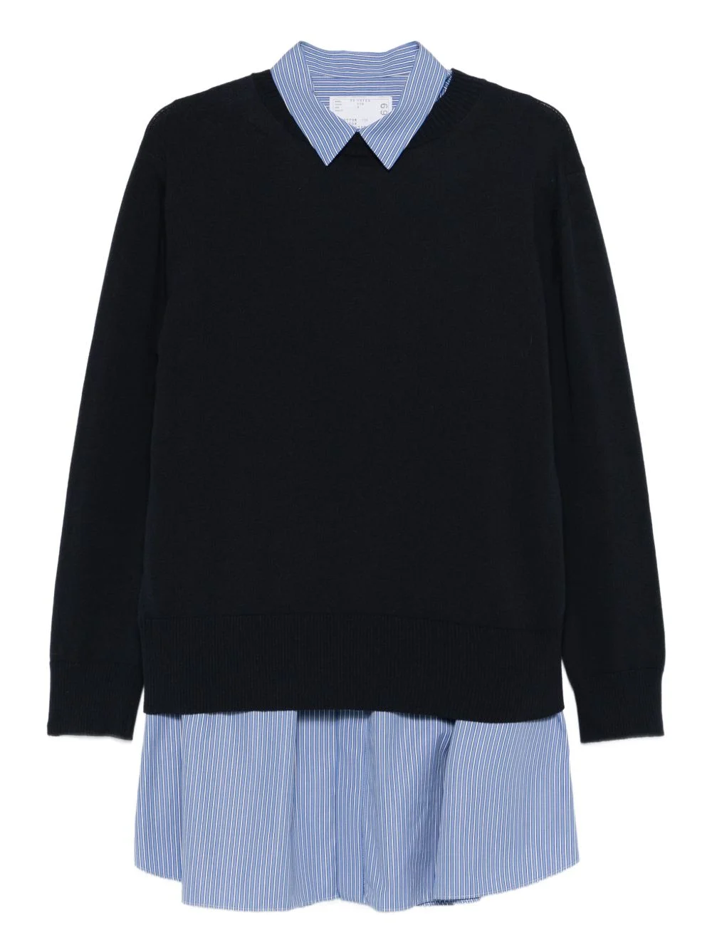 Poplin x Cotton striped collared knit dress - 1