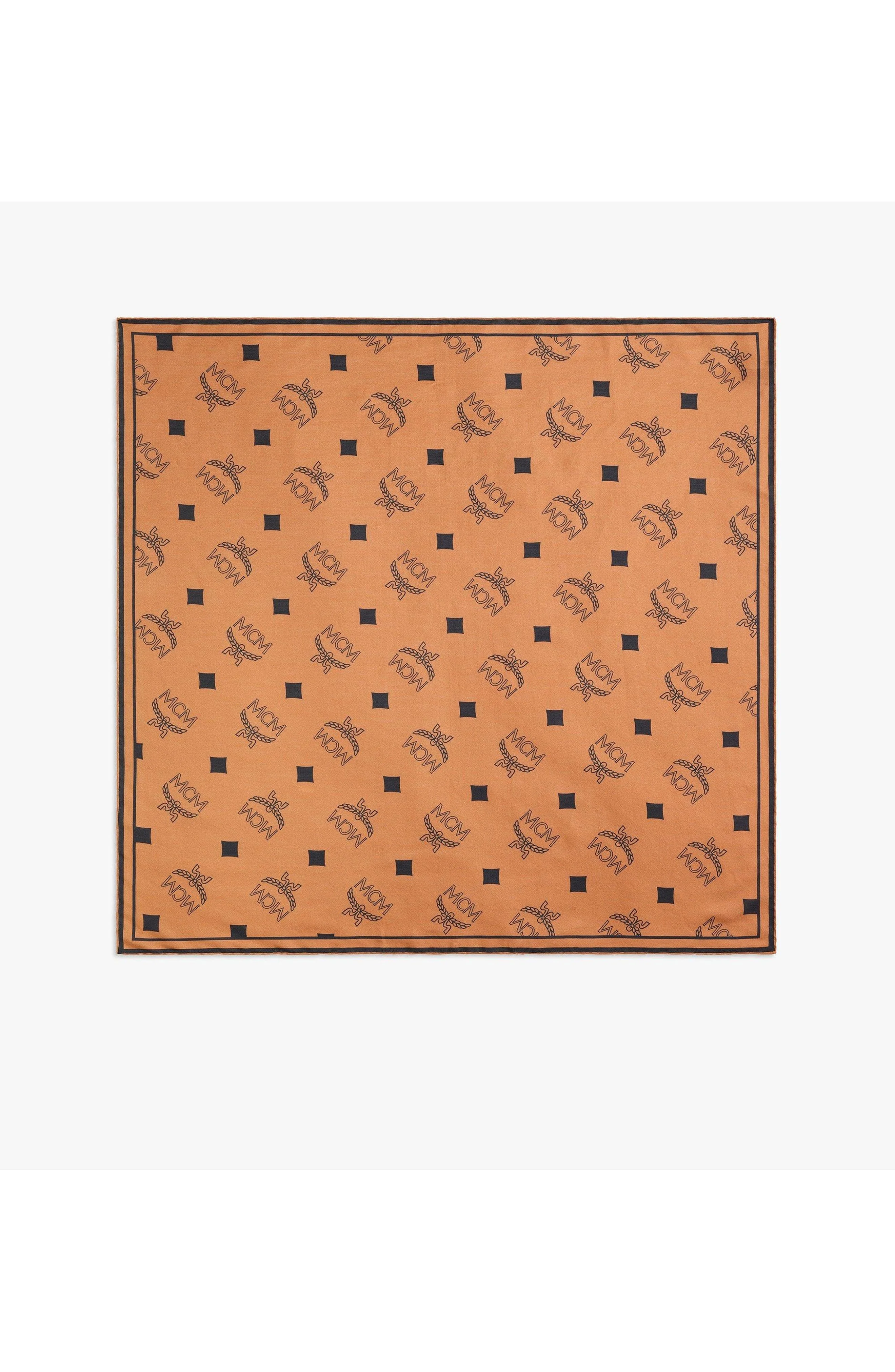 MCM Monogram Print Bandana Scarf in Cognac at Nordstrom - 1