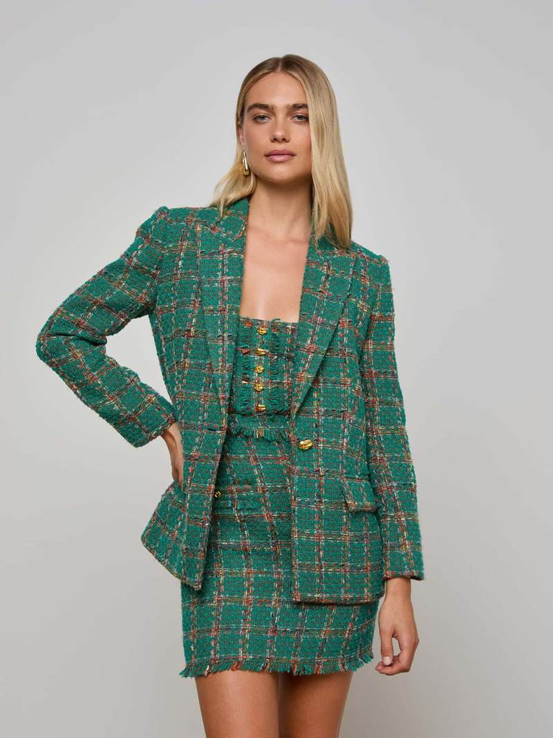 L'AGENCE Gweny Tweed Blazer outlook