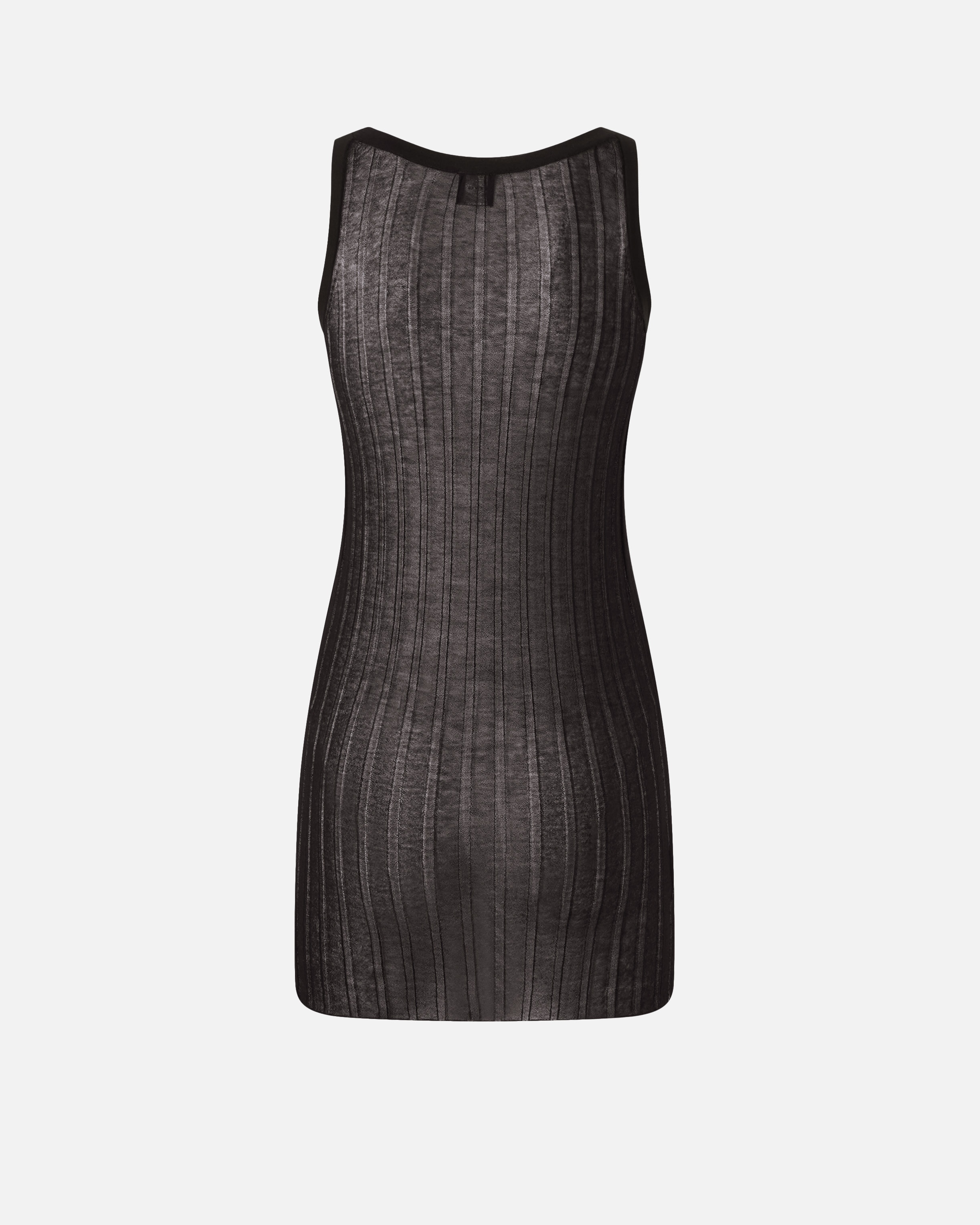 LONG SEMI-TRANSPARENT RIBBED TANK TOP - 6