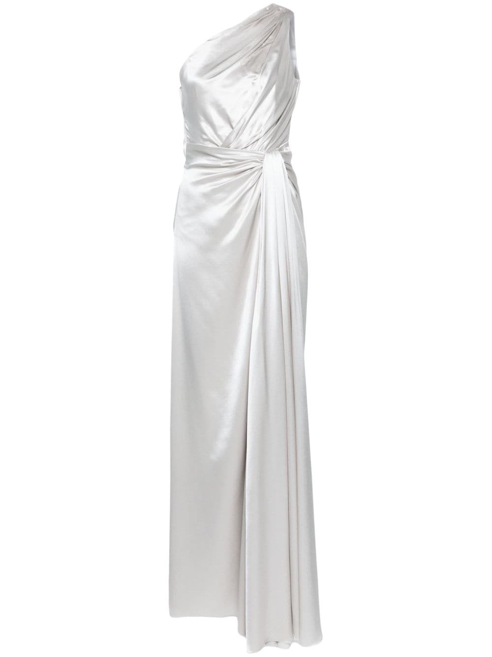 off-shoulder silk gown - 1