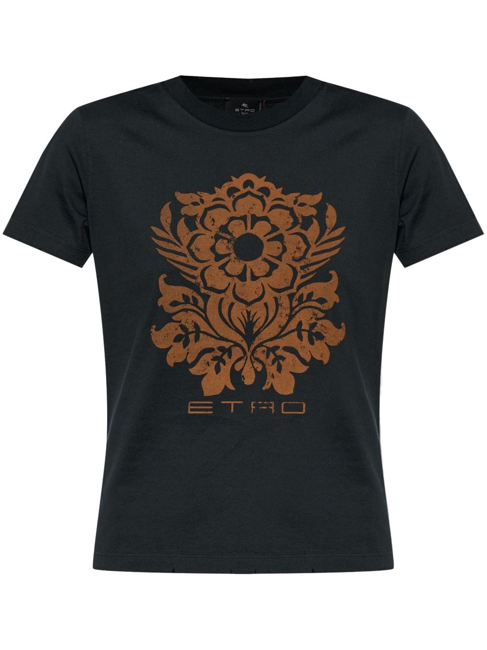 Flower-print cotton T-shirt - 1