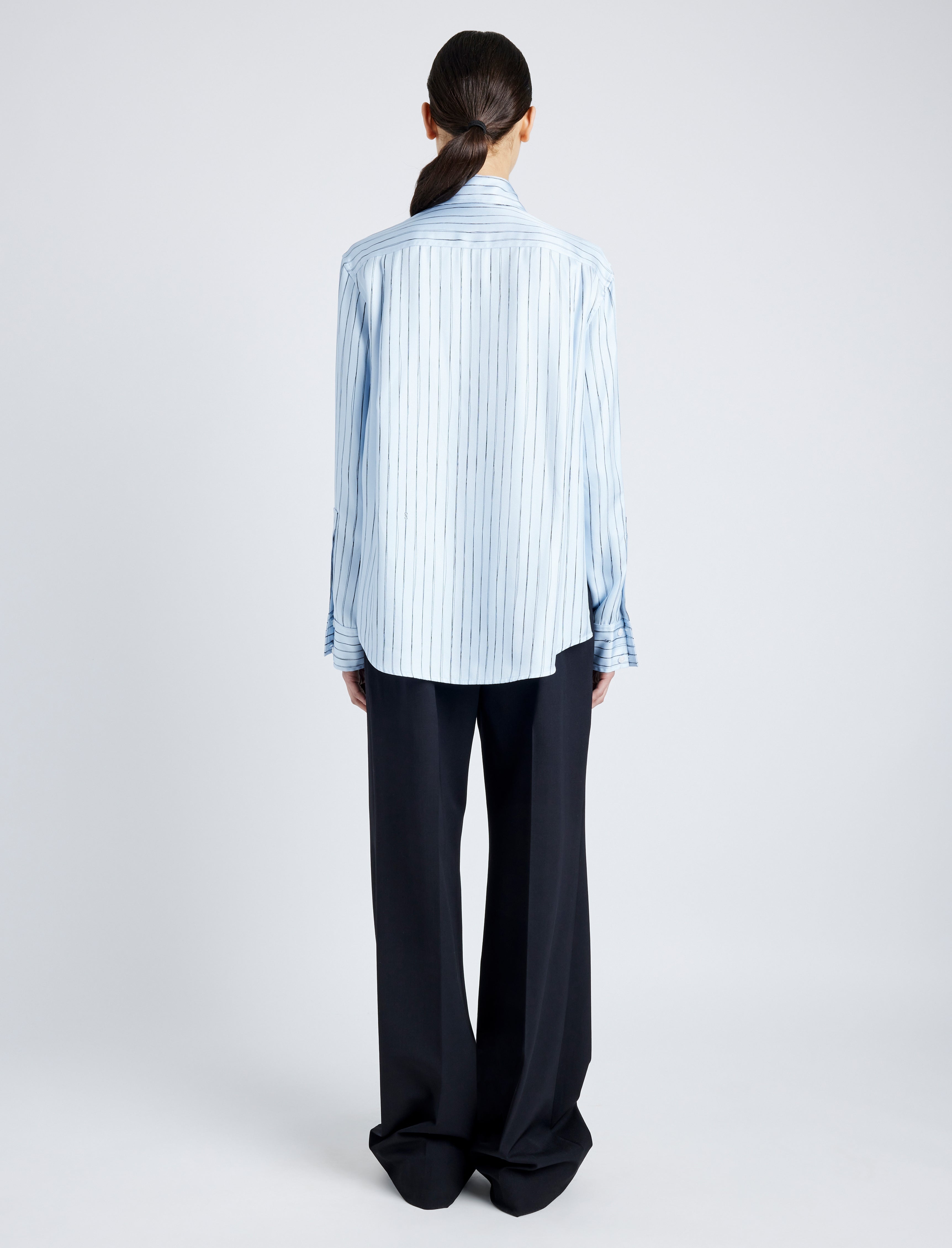 Madison Top in Stripe Silk Twill - 5