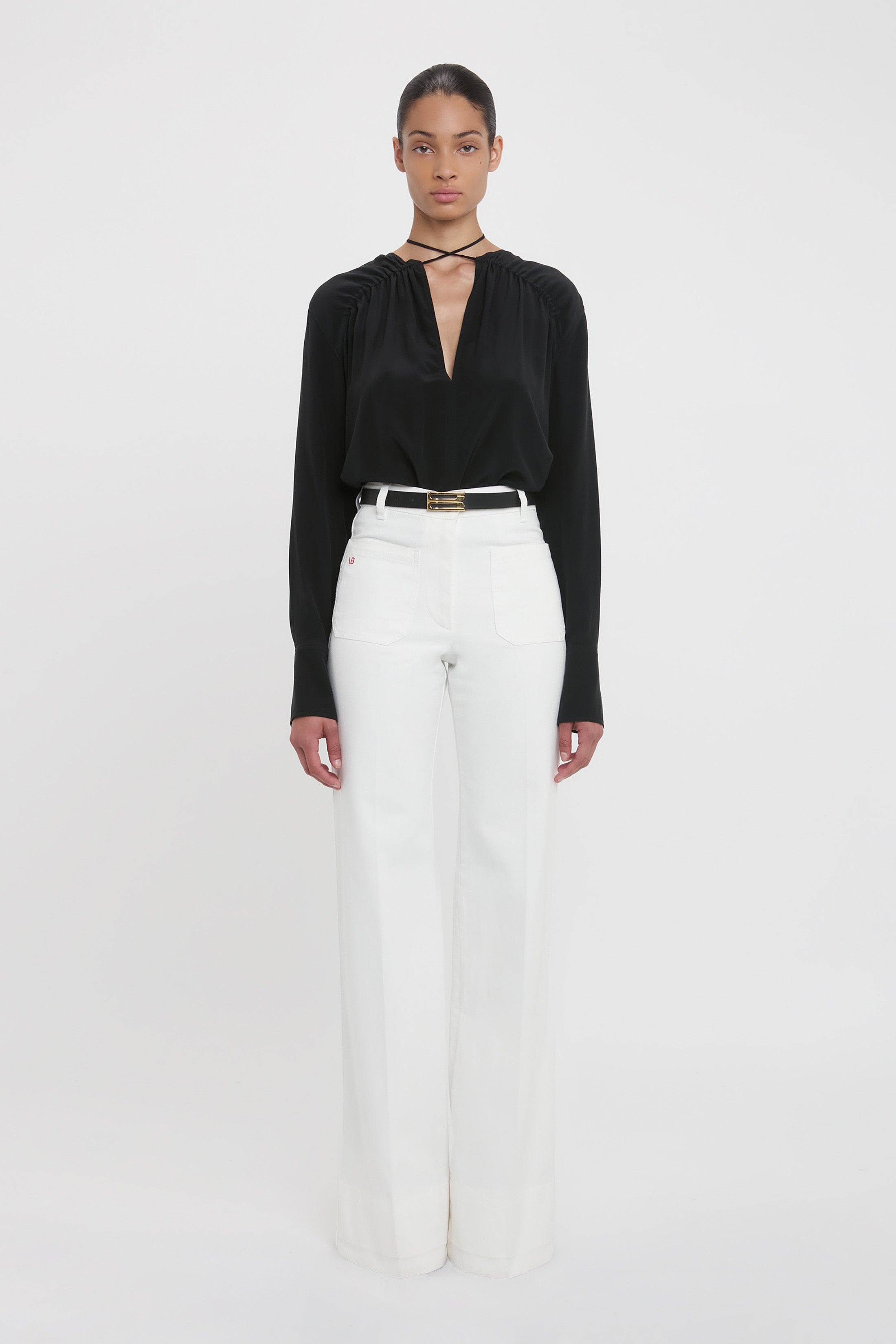 Alina High Waisted Jean In Washed White - 4
