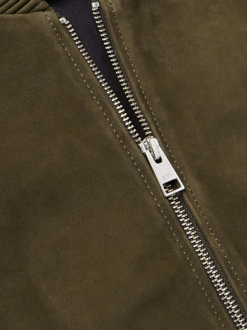 Logo-Embossed Suede Bomber Jacket 4