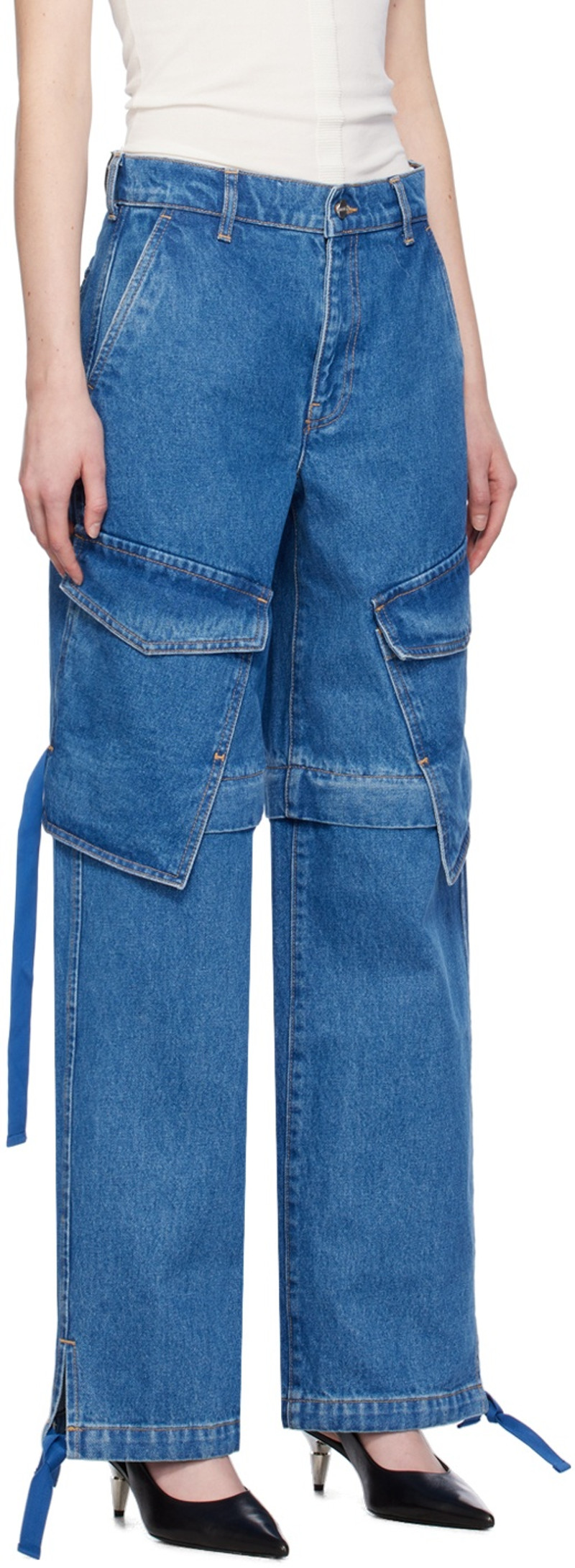 Dion Lee Blue Parachute Jeans outlook