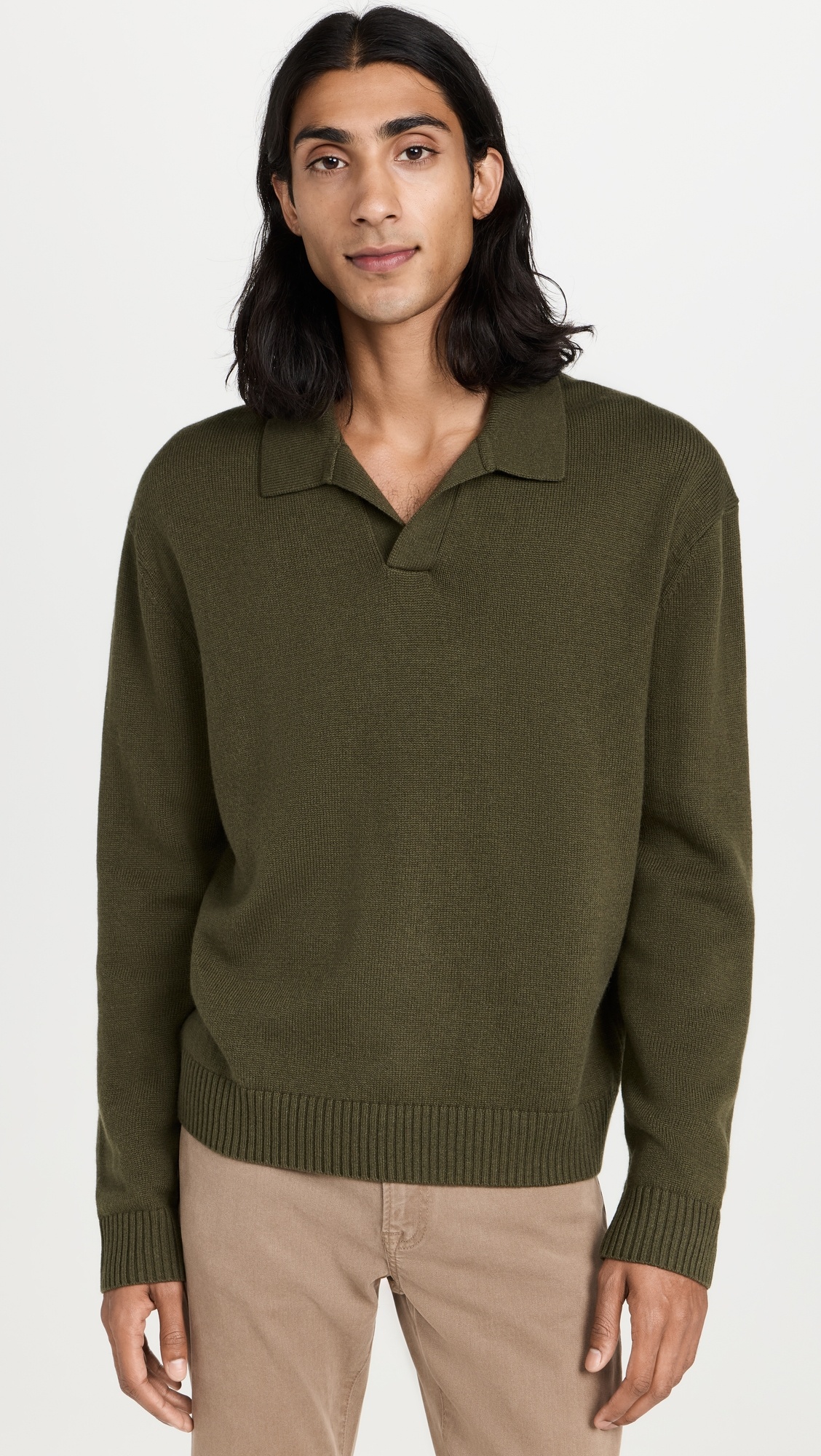 Silk Blend Polo Sweater - 1