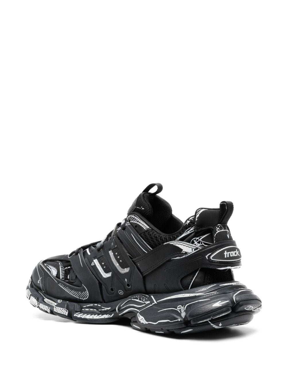 Track sketch-print panelled sneakers - 3