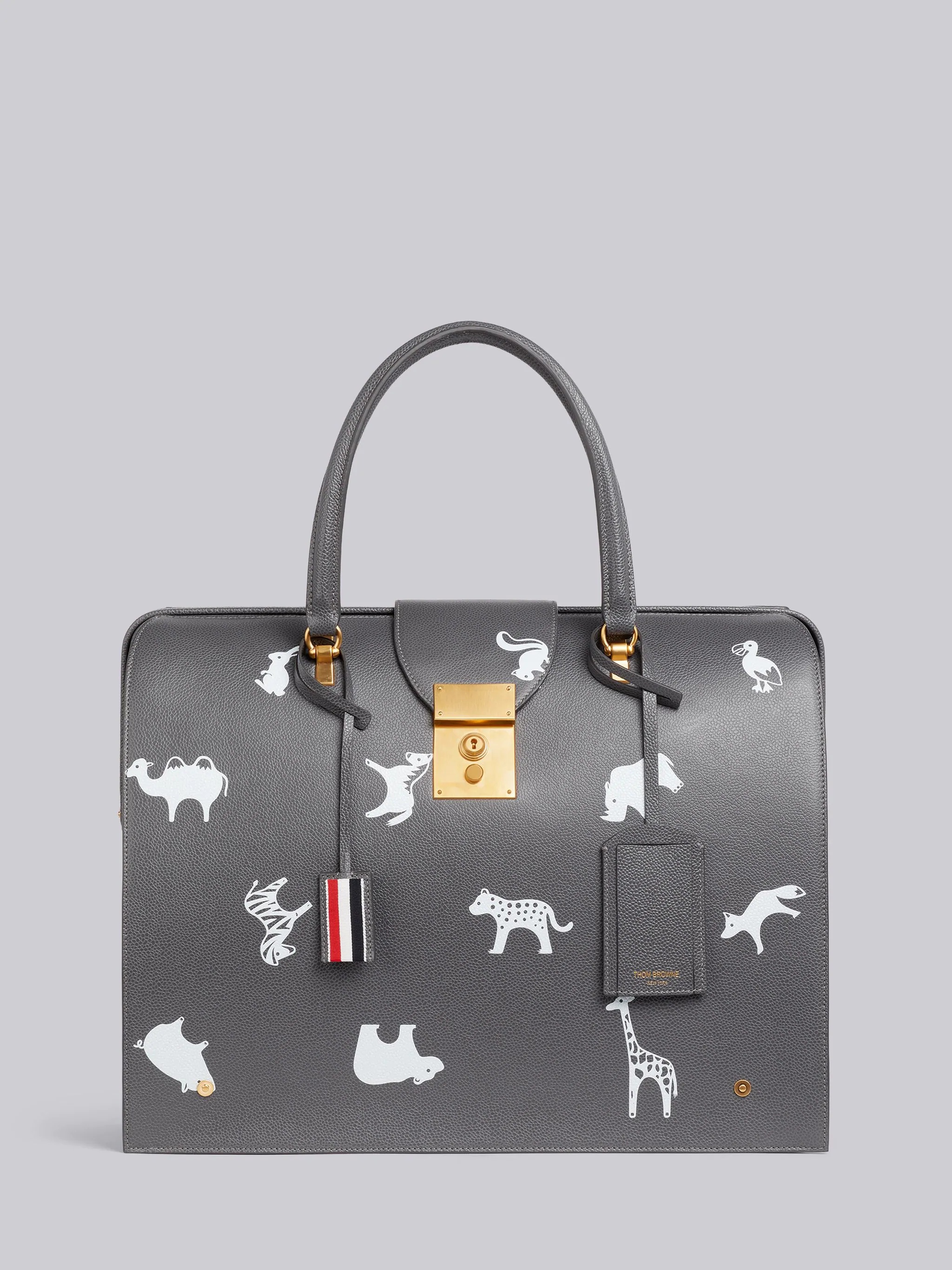 Medium Grey Pebbled Calfskin 3D Animal Icon Mr. Thom Bag - 1