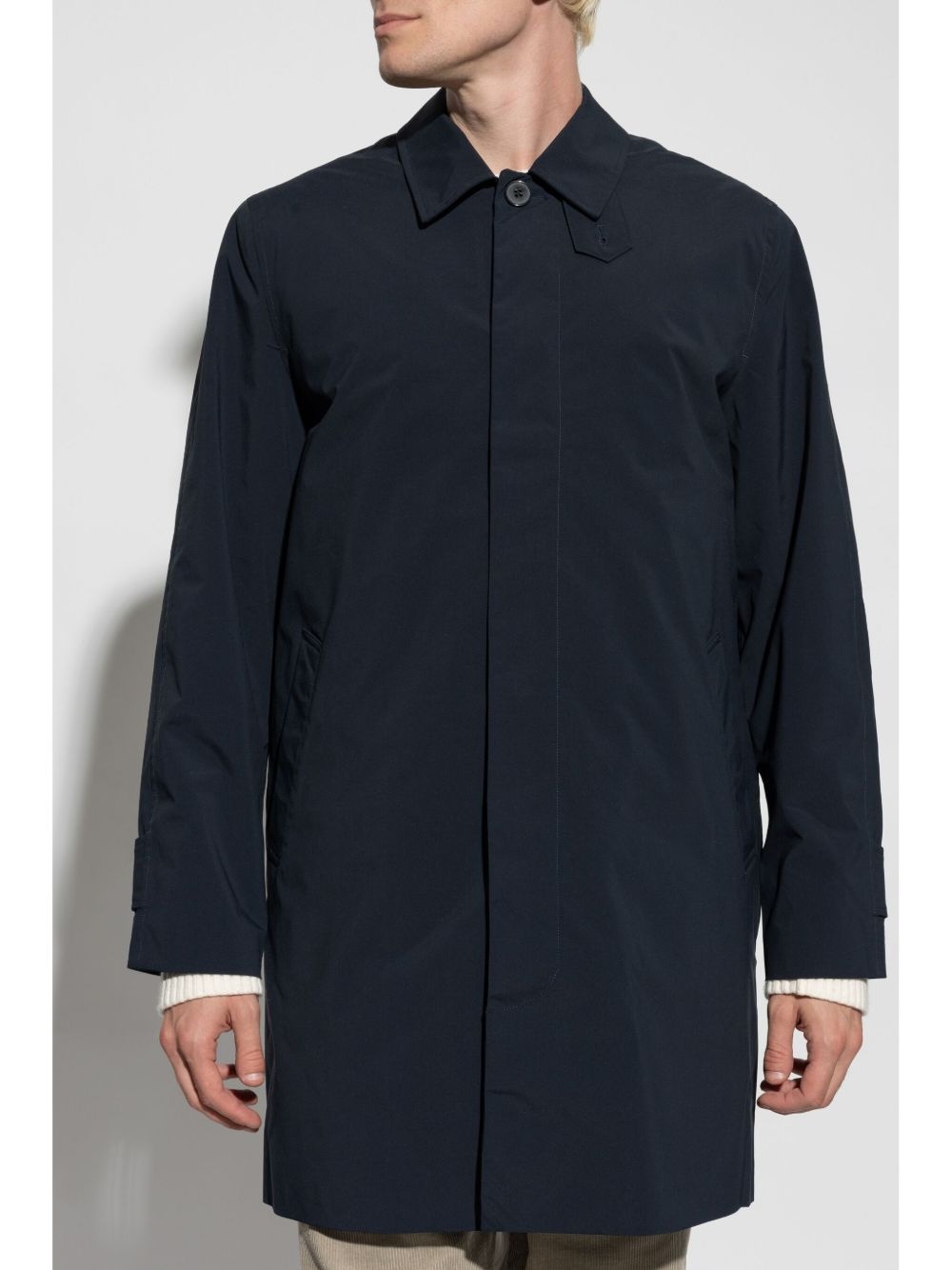 concealed-fastening trench coat - 3