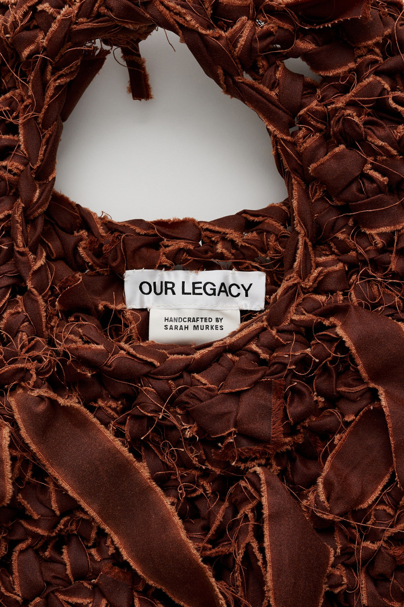 Our Legacy Crochet Bag Oxblood Everwax outlook