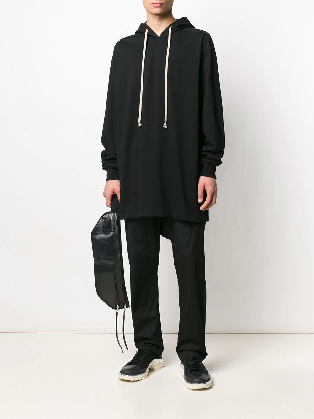 long-length jersey hoody - 2