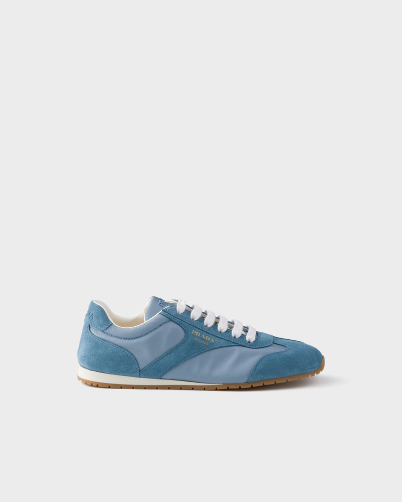 Prada Re-Nylon and suede laced sneakers outlook