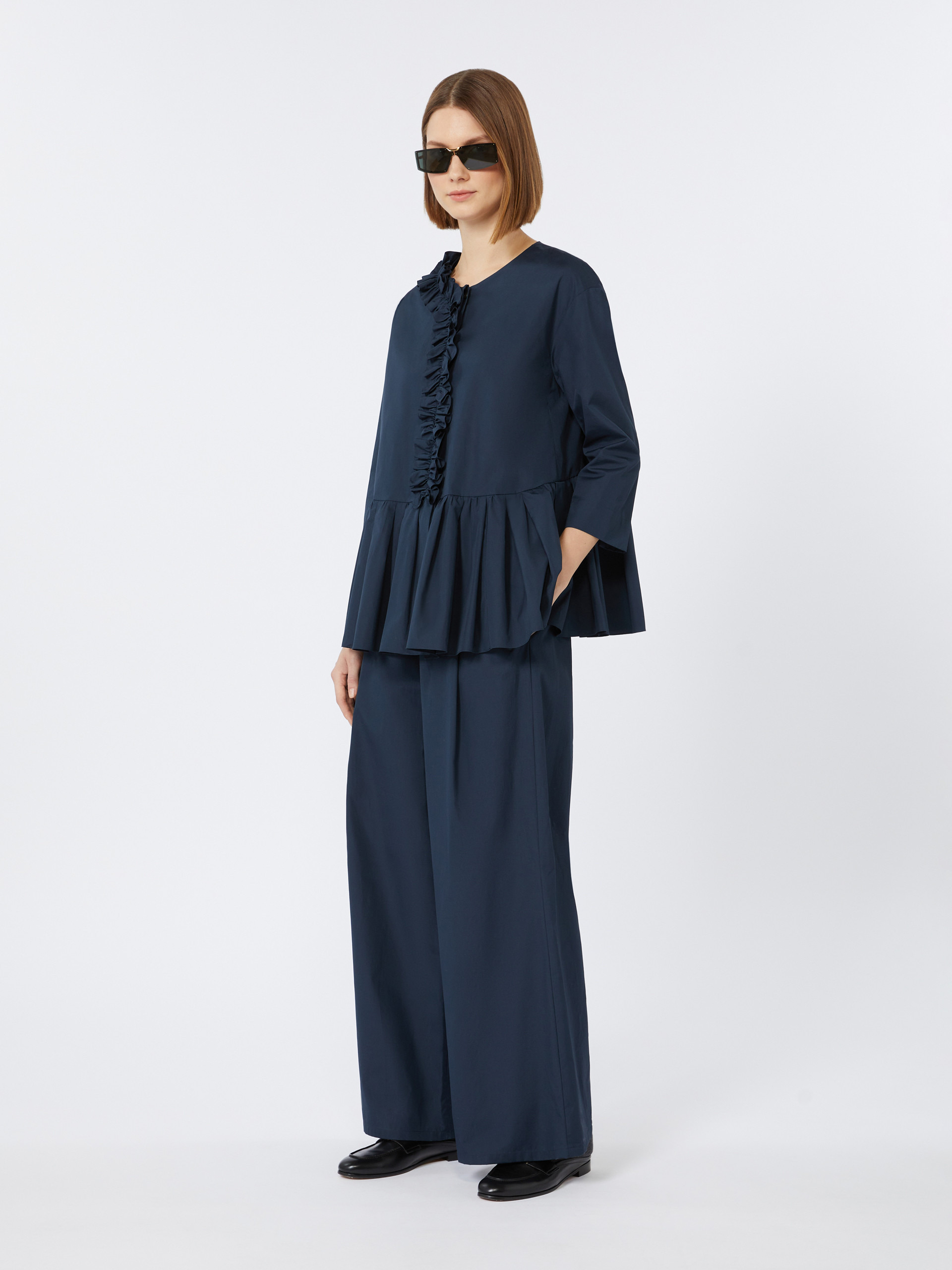 MUSA Flounce-detail washed cotton shirt - 2