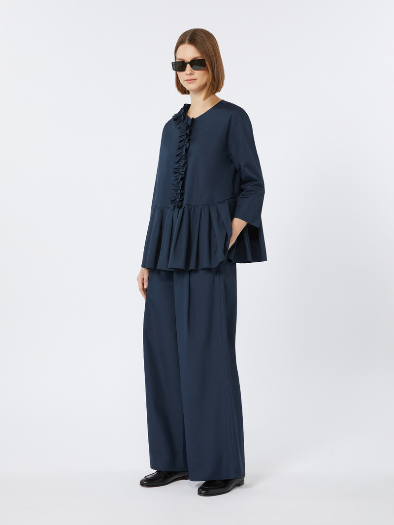 'S Max Mara MUSA Flounce-detail washed cotton shirt outlook