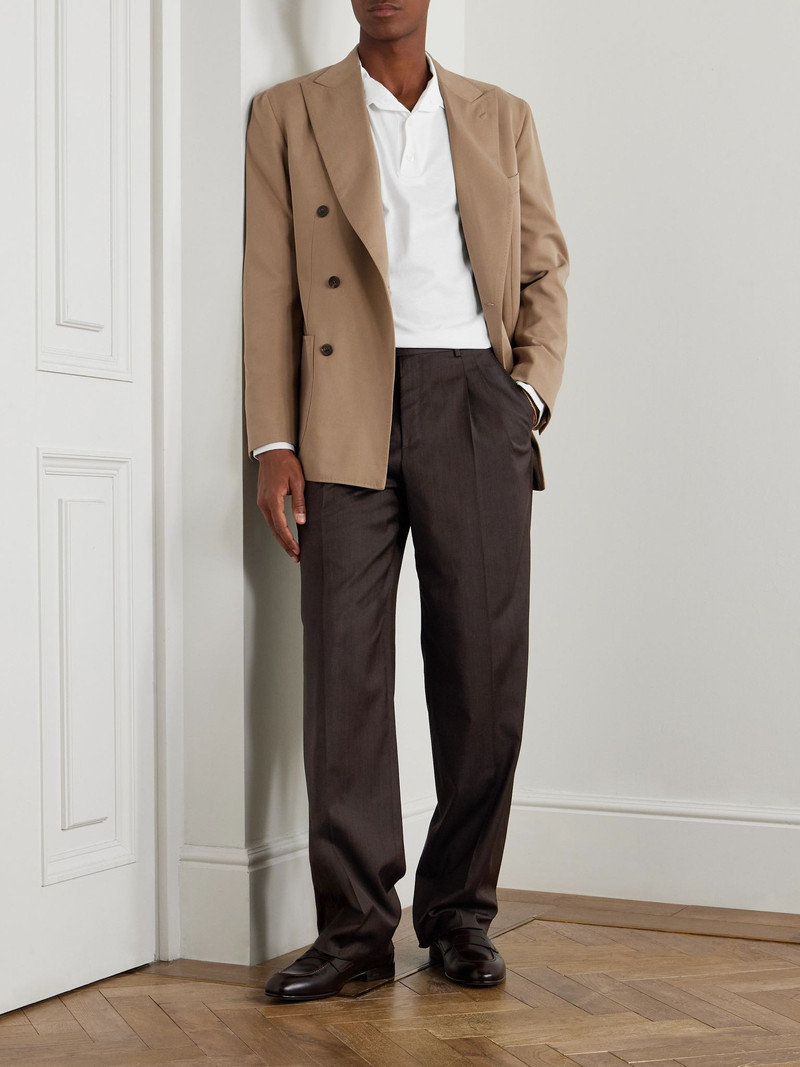 Brioni Slim-Fit Cotton Polo Shirt White outlook