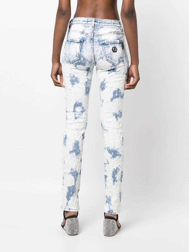 bleach-wash straight-leg jeans 4