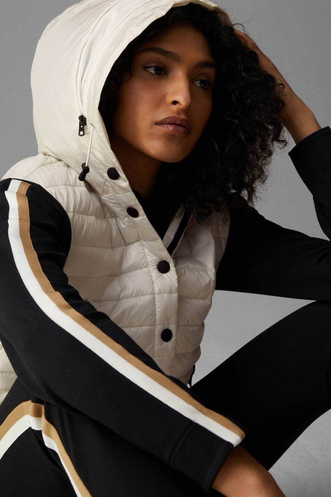 KANYA QUILTED WAISTCOAT IN CREAM - 5