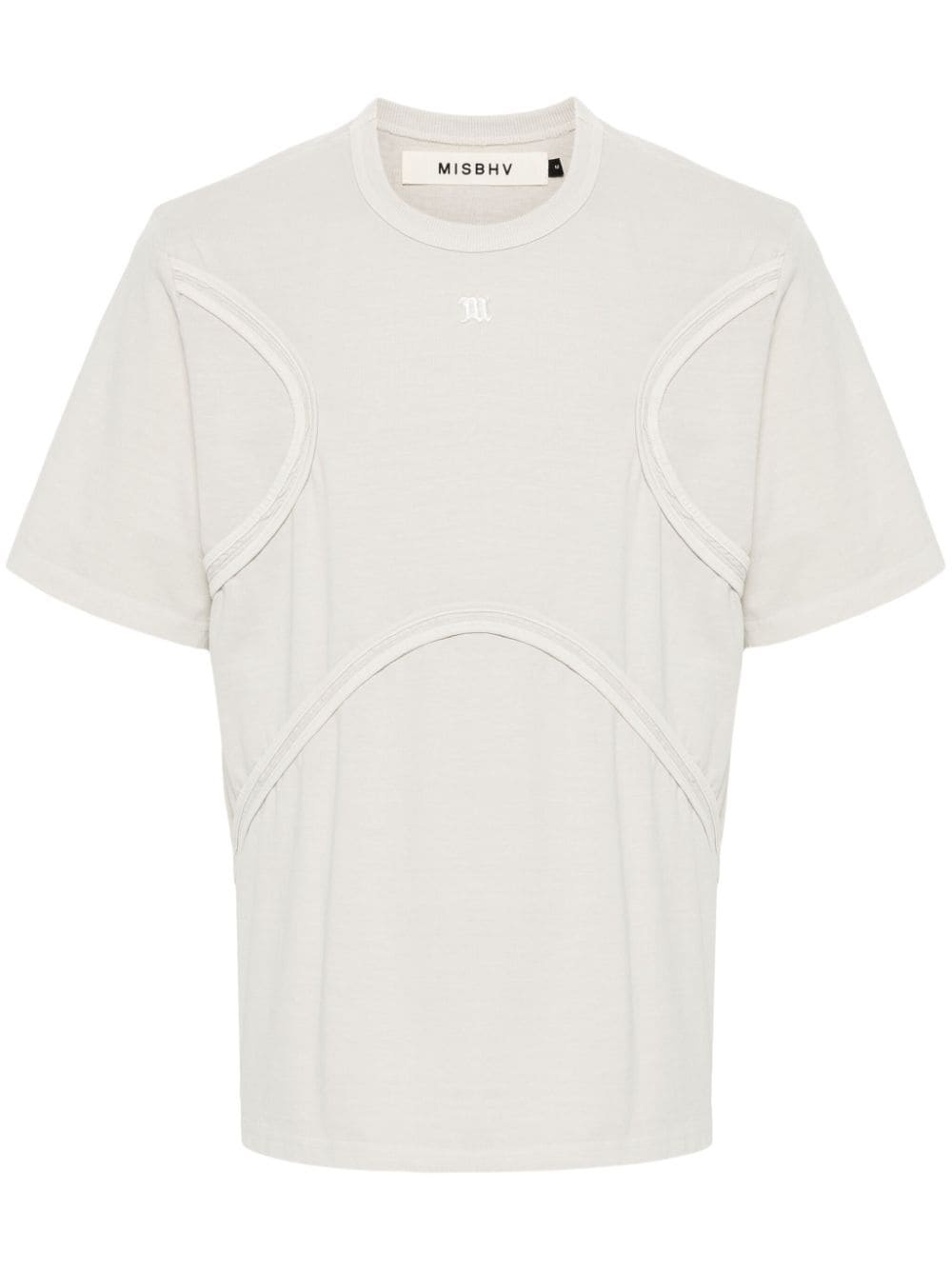 panelled cotton T-shirt - 1