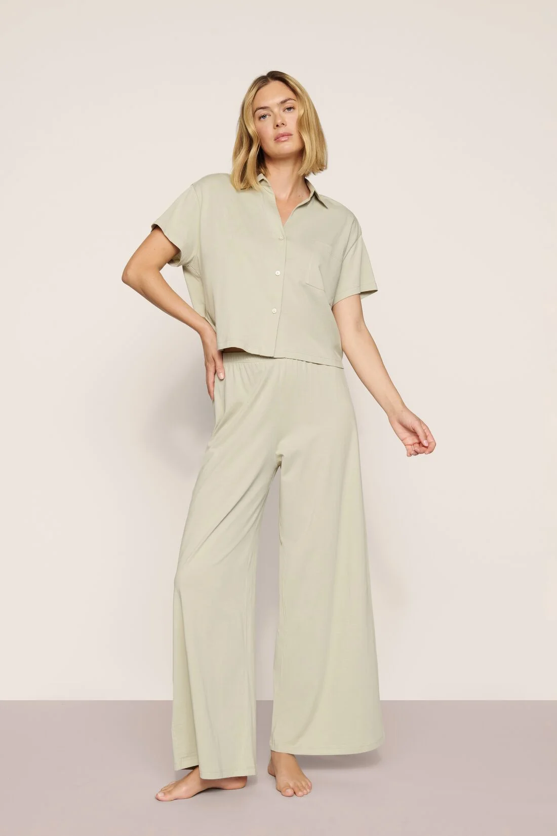 Pima Cotton Short Sleeve & Pant PJ Set - 1
