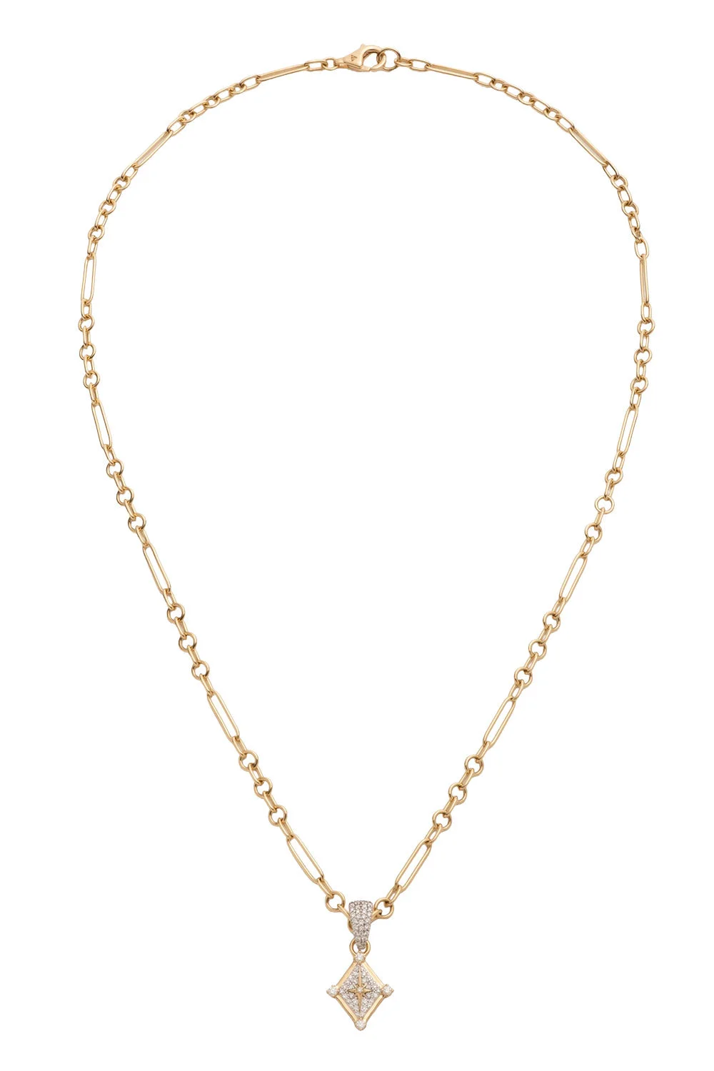 Diamond Small Inner Light Mixed Belcher Extension Necklace - 1