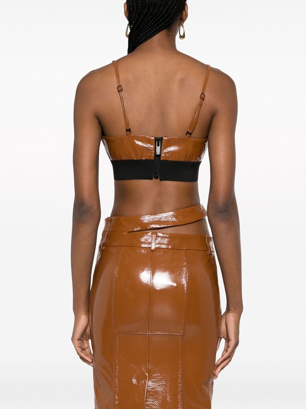 Catalina cropped leather top - 4