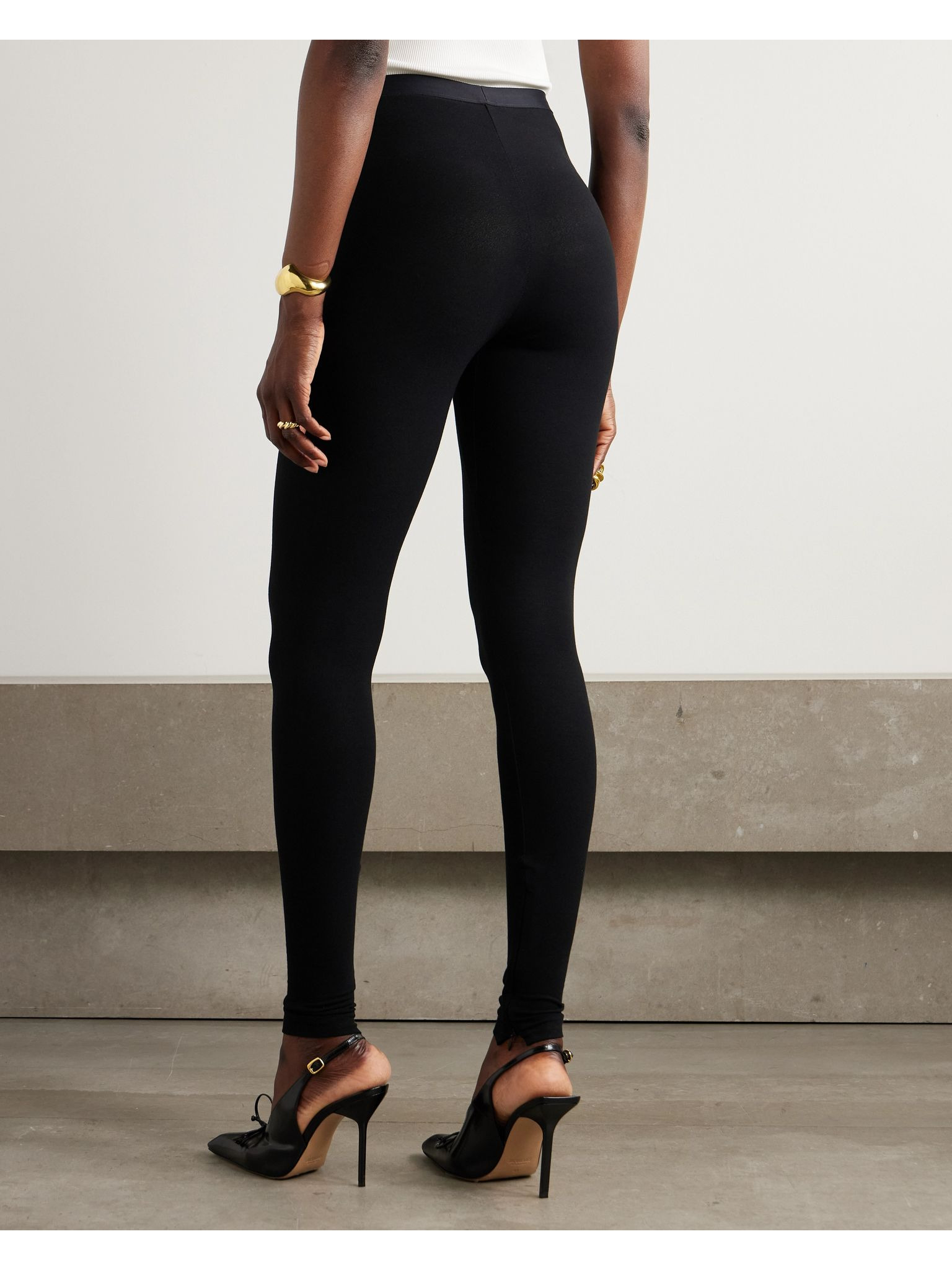Stretch-cady skinny pants Black - 4