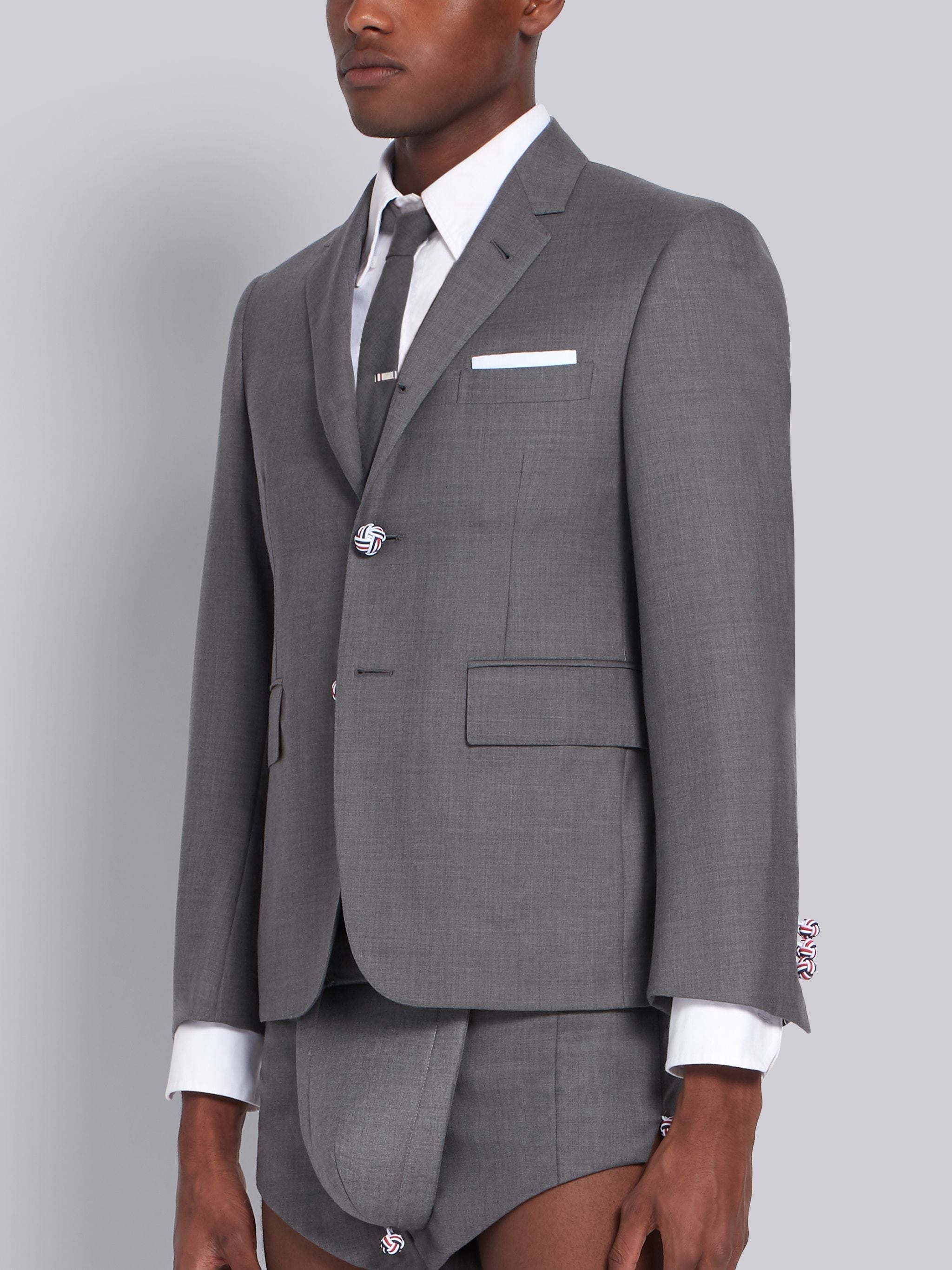 Medium Grey Super 120s Twill Classic Sport Coat - 2