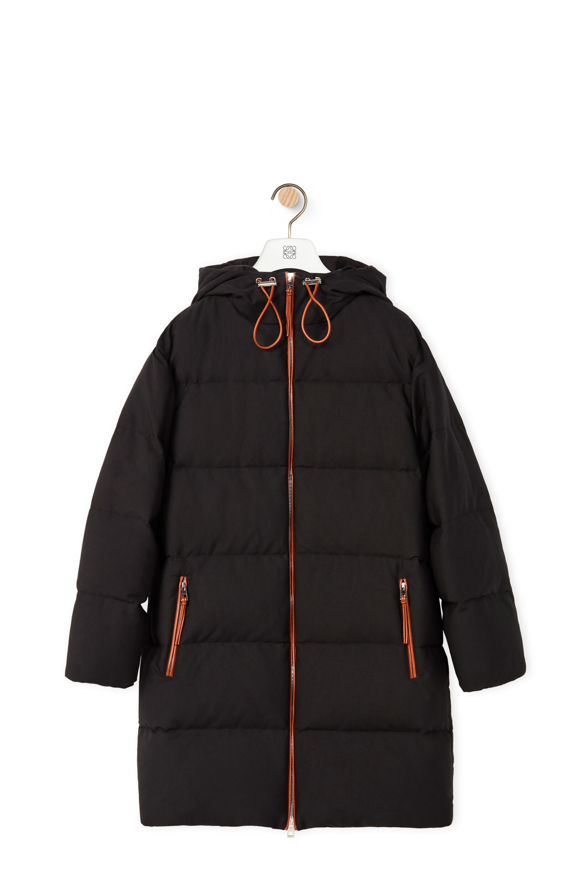 Long hooded puffer in cotton - 1