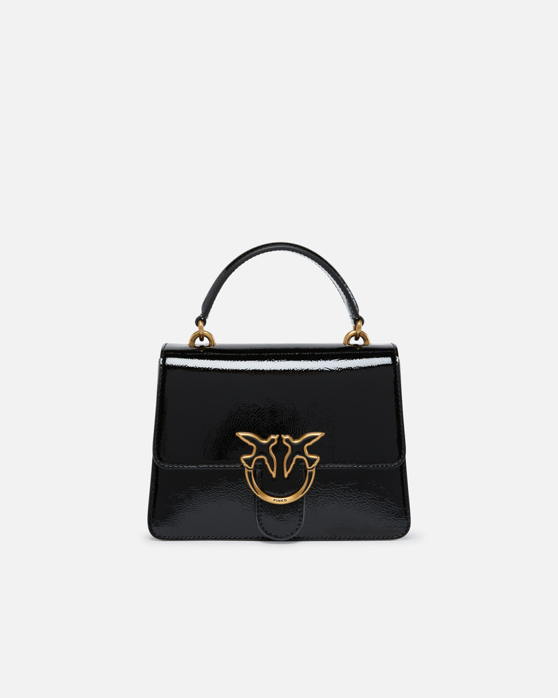 LOVE BAG HANDBAG WITH HANDLE AND SHOULDER STRAP WITH SHINY LEATHER EFFECT 1