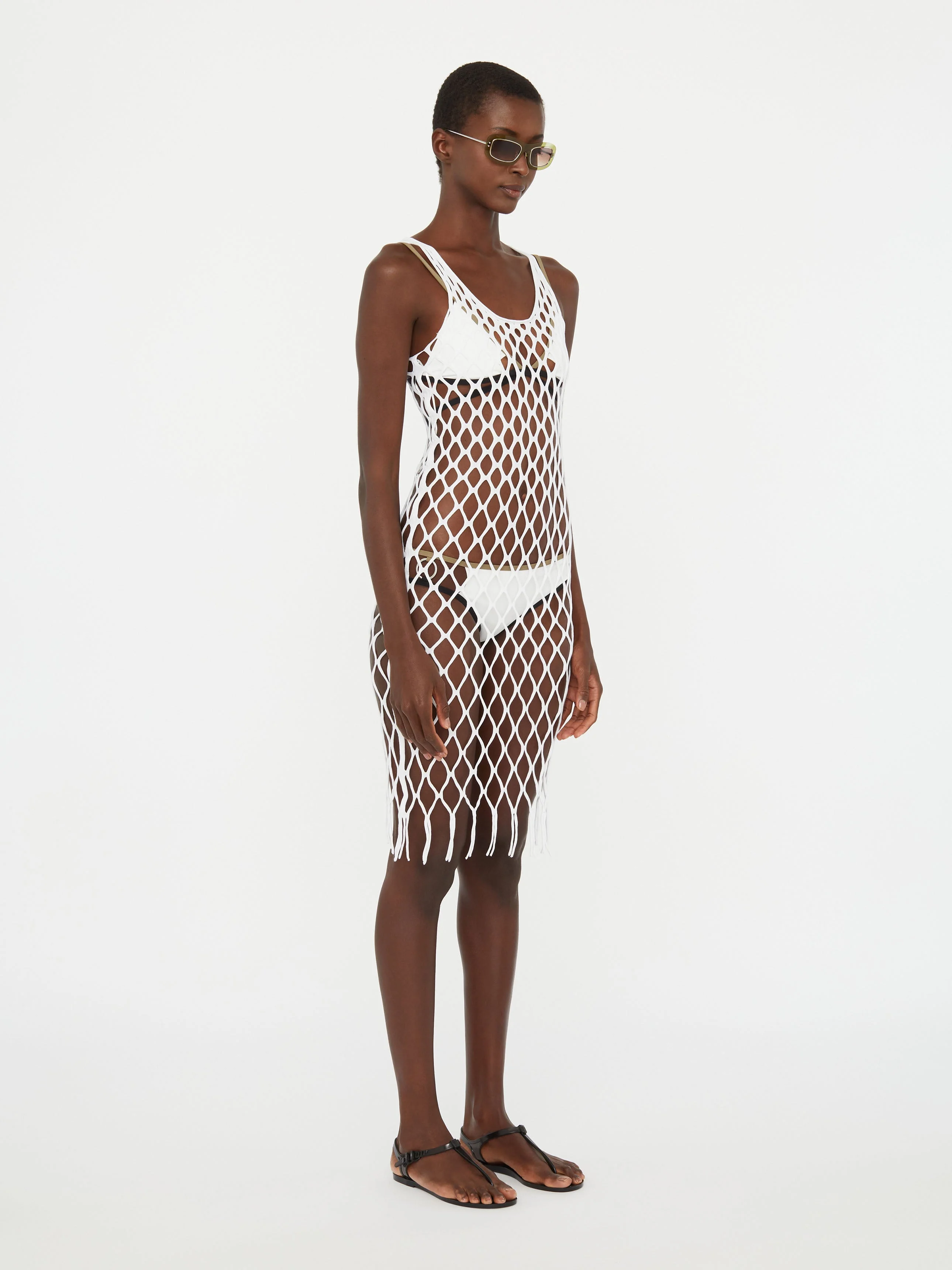CHRISTOPHER ESBER Knitted Mesh Tank Dress - 25023264-WHITE | REVERSIBLE