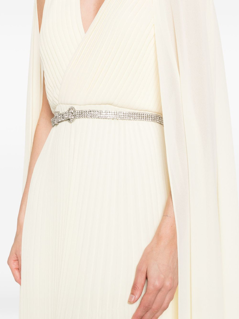 pleated V-neck dress 5