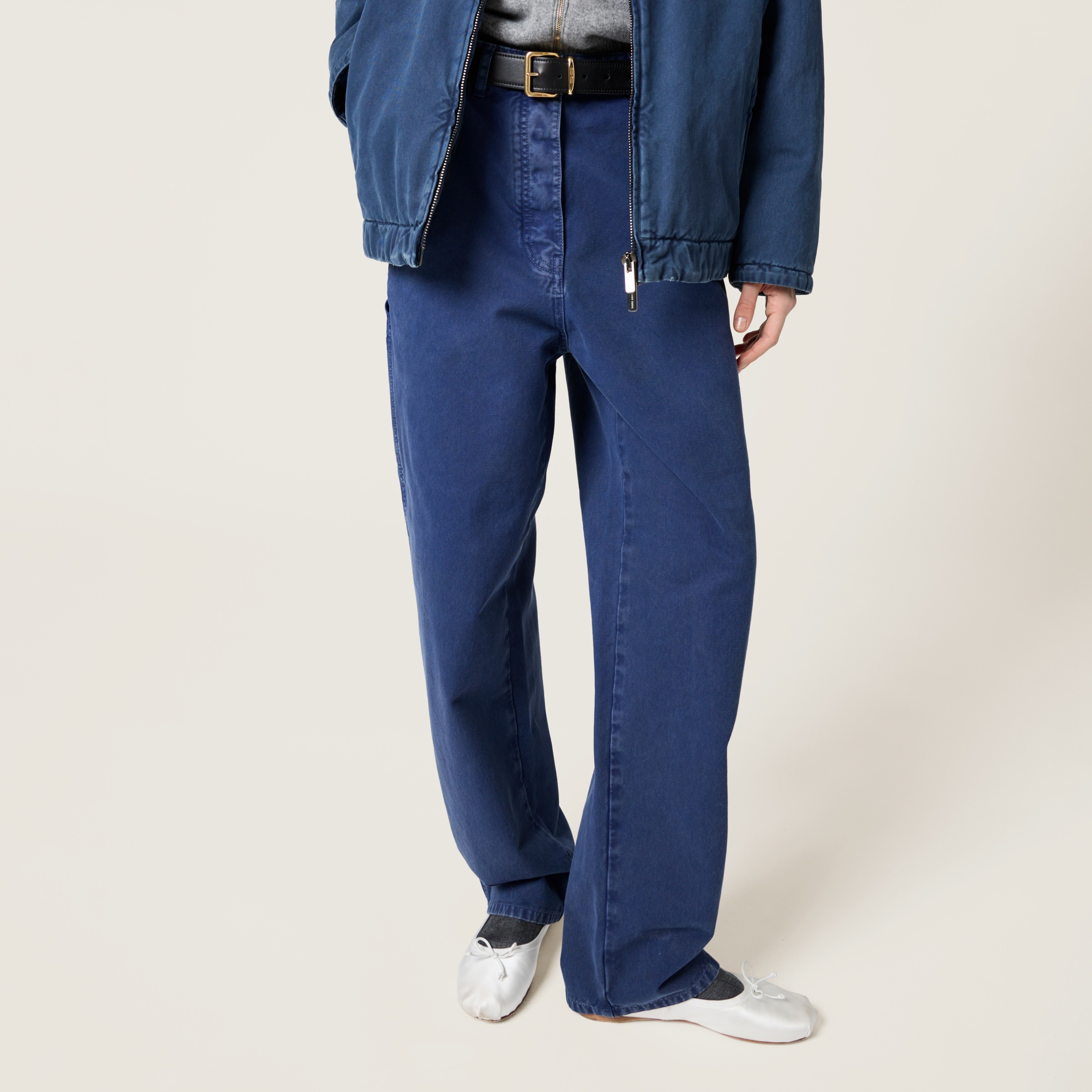 Garment-dyed gabardine pants - 4