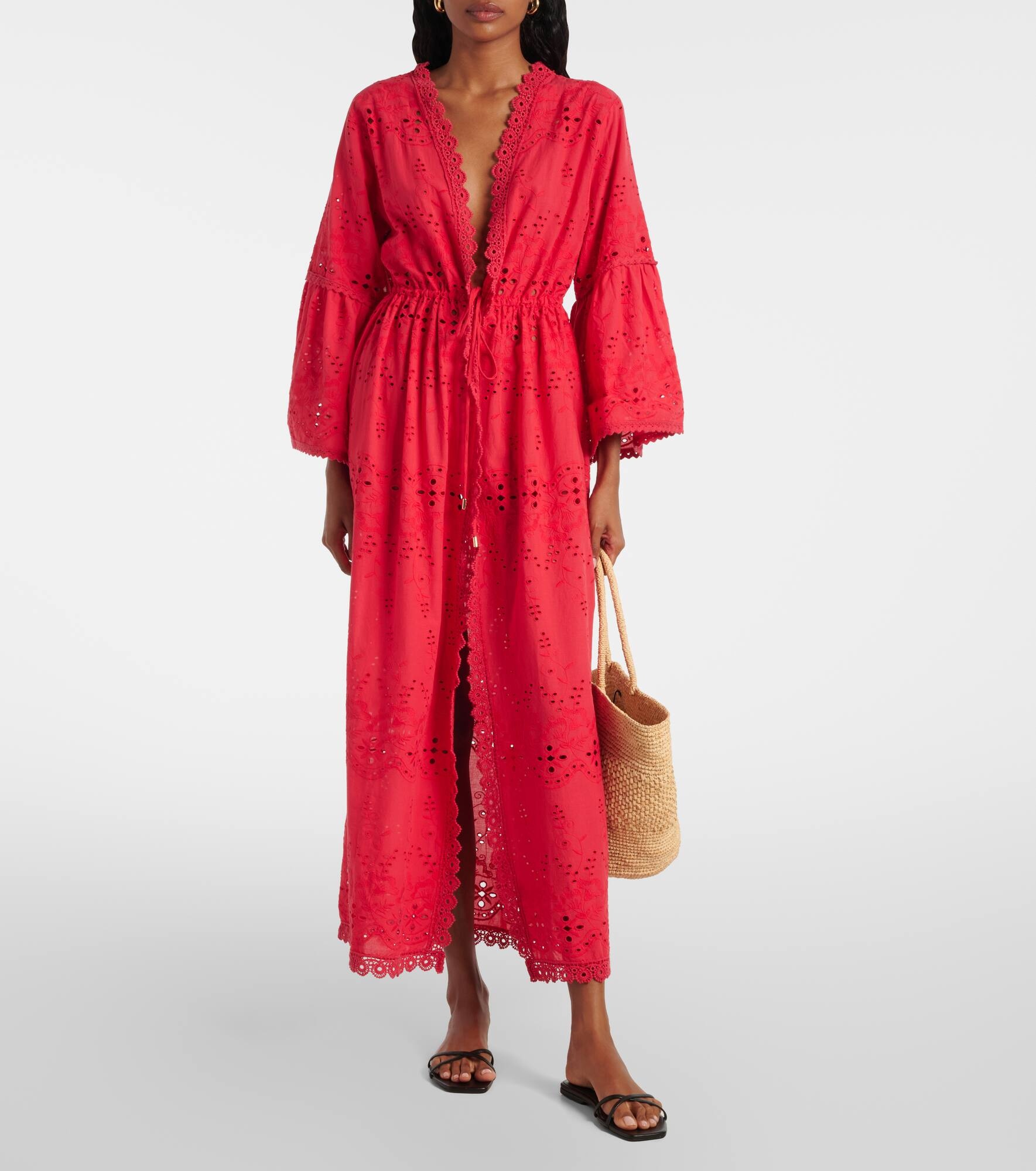 Tallulah embroidered cotton kaftan - 2
