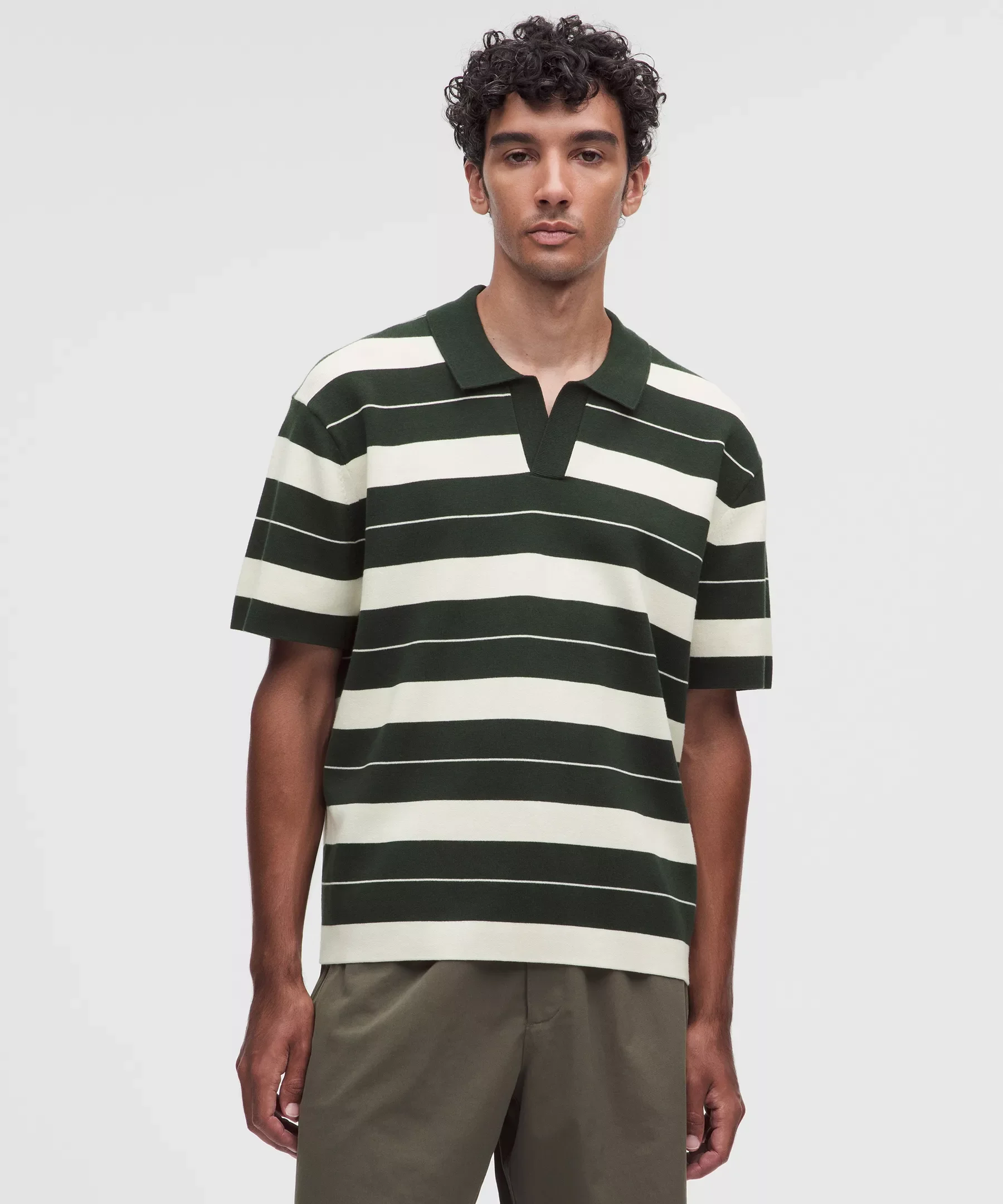 Cotton-Blend Knit Short-Sleeve Polo Shirt - 1