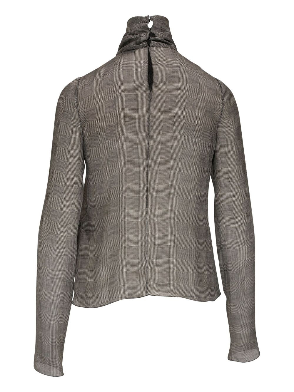 checked silk top - 2