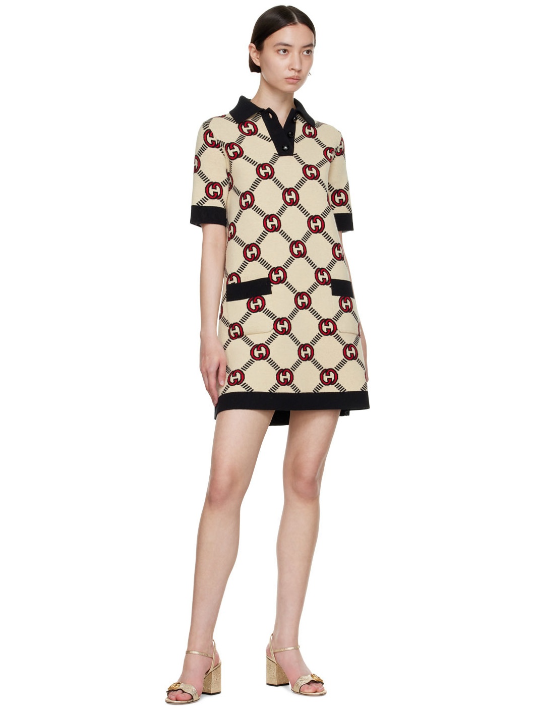 [GUCCI]★Reversible Interlocking G polo dress in multicolour GUCCI Reversible Interlocking G polo dress | REVERSIBLE