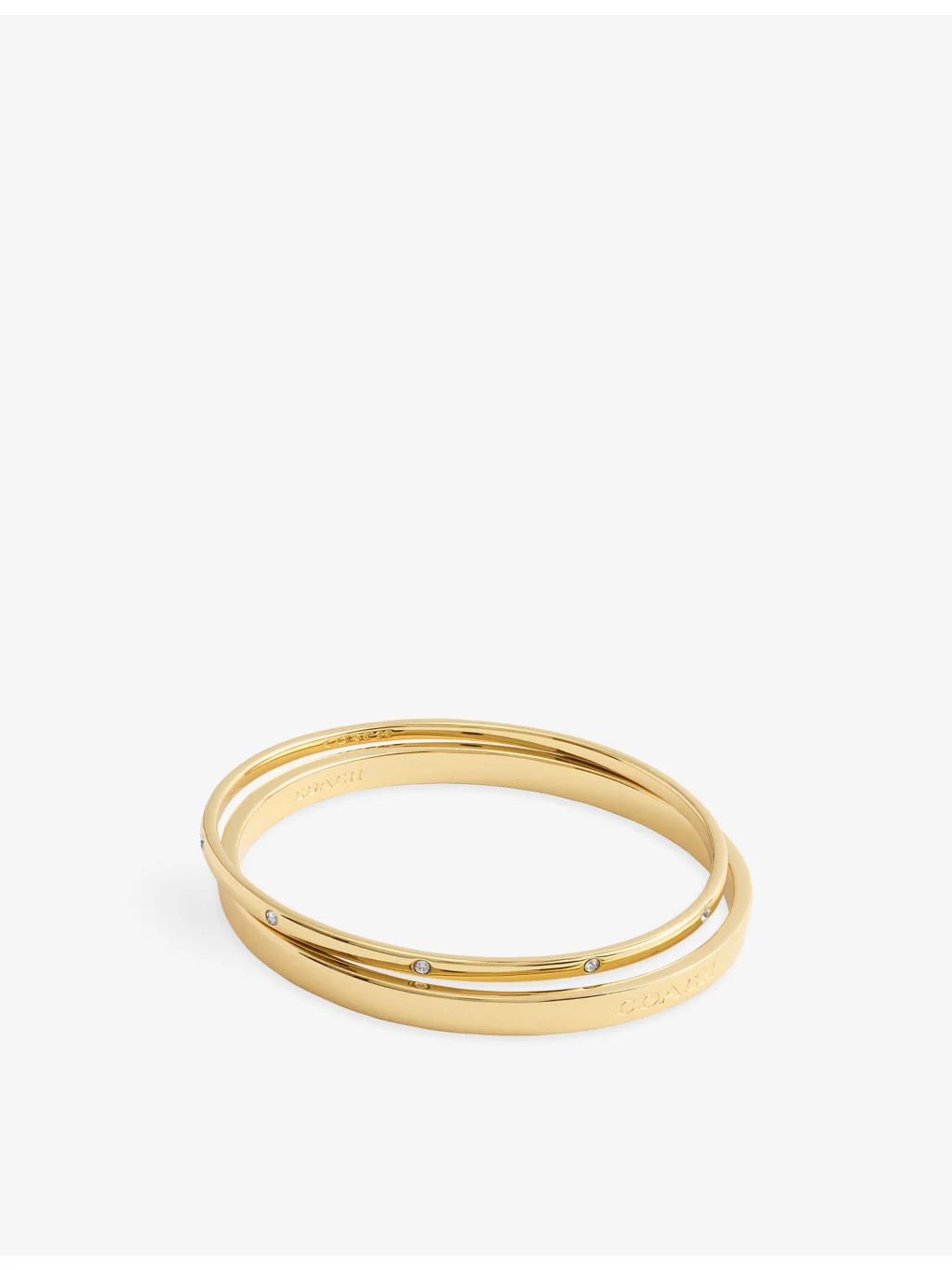 Essential Logo Gold-Plated Brass Bangle Set - 1