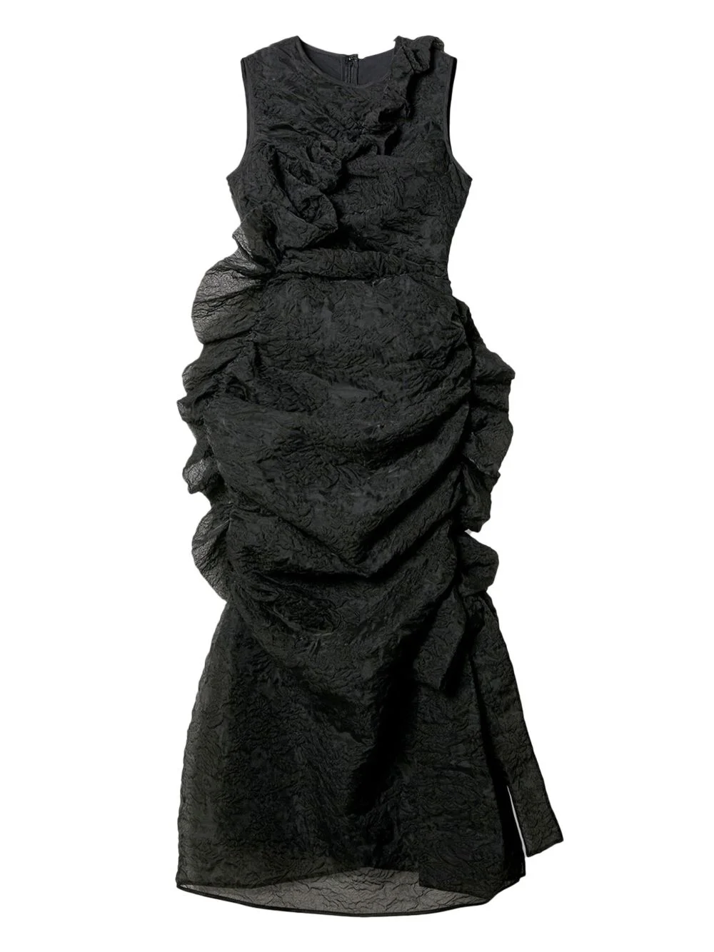 ruffled sleeveless dress - 1