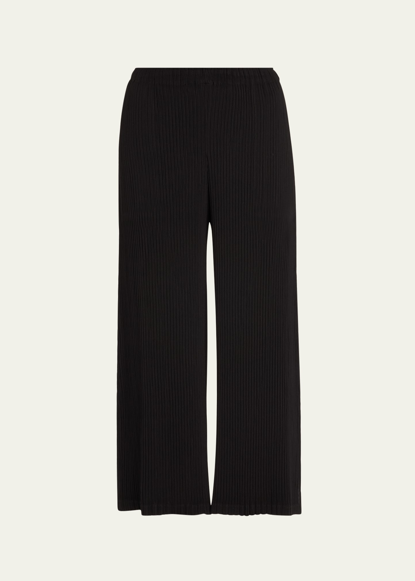 Hatching Pleated Wide Leg Pants - 1