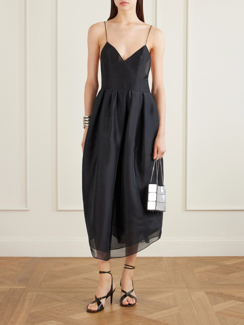 KHAITE Colette Asymmetric Pleated Silk-organza Gown outlook
