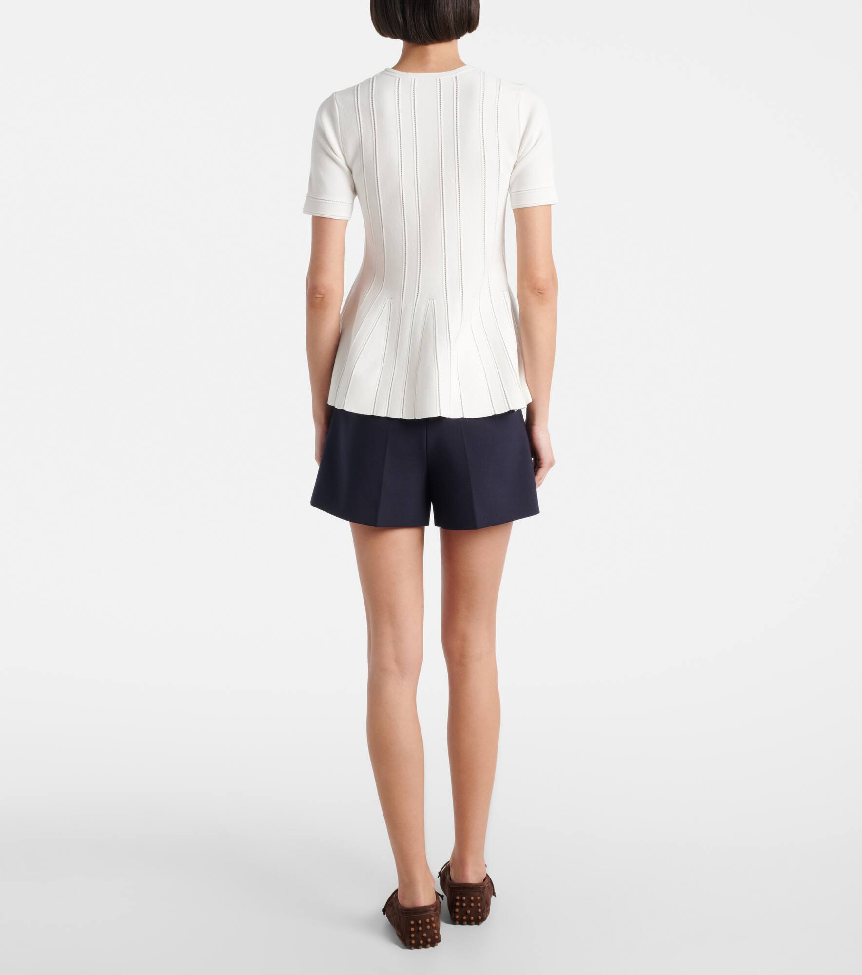 Epoche peplum open-knit top - 3