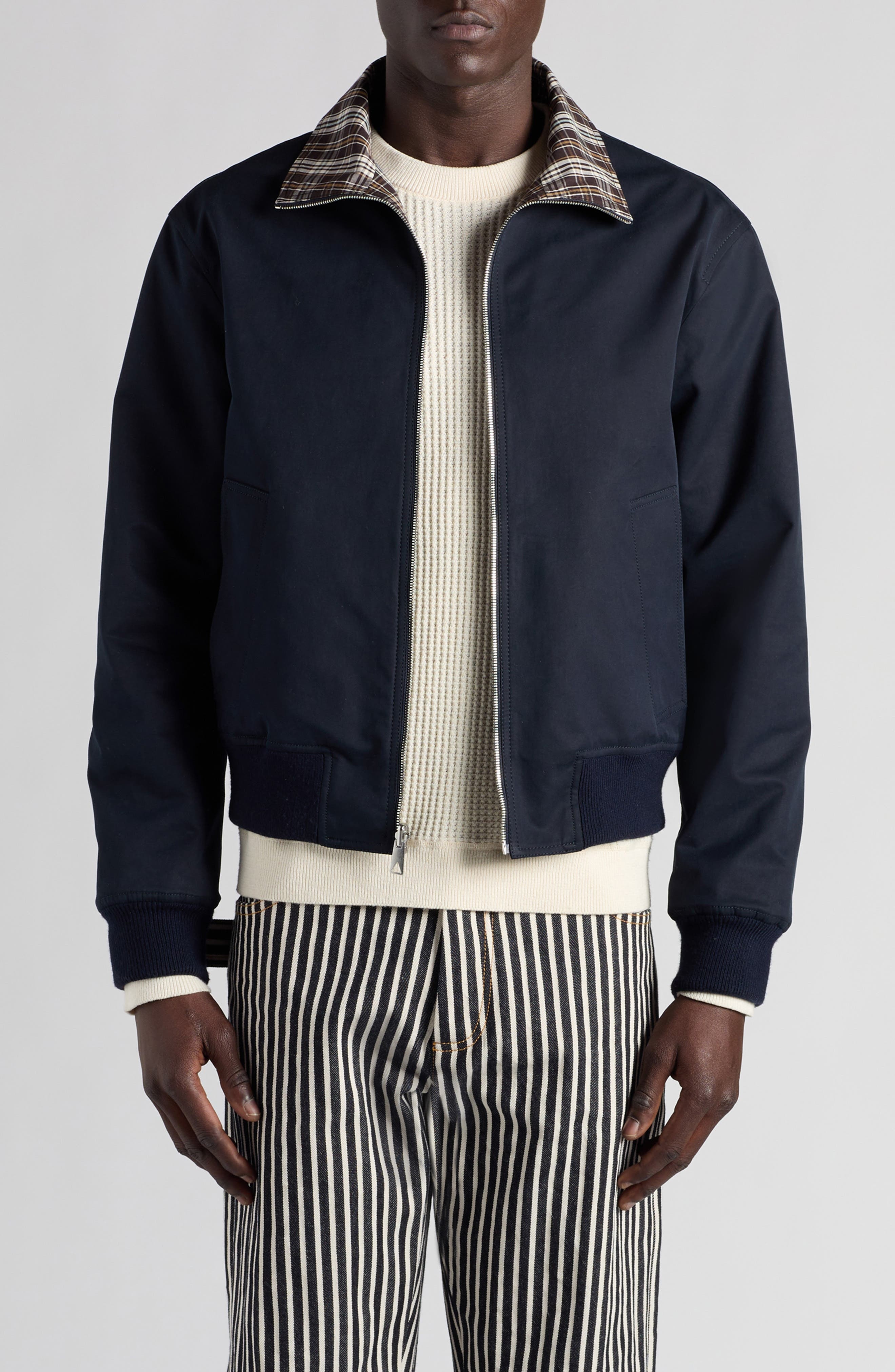 Bottega Veneta Reversible Compact Cotton Jacket in 4246 Fondant/Dove/Mint at Nordstrom - 1