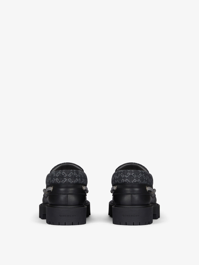 STORM BOAT SHOES IN LEATHER, SUEDE, MONOGRAM 72 DENIM 5