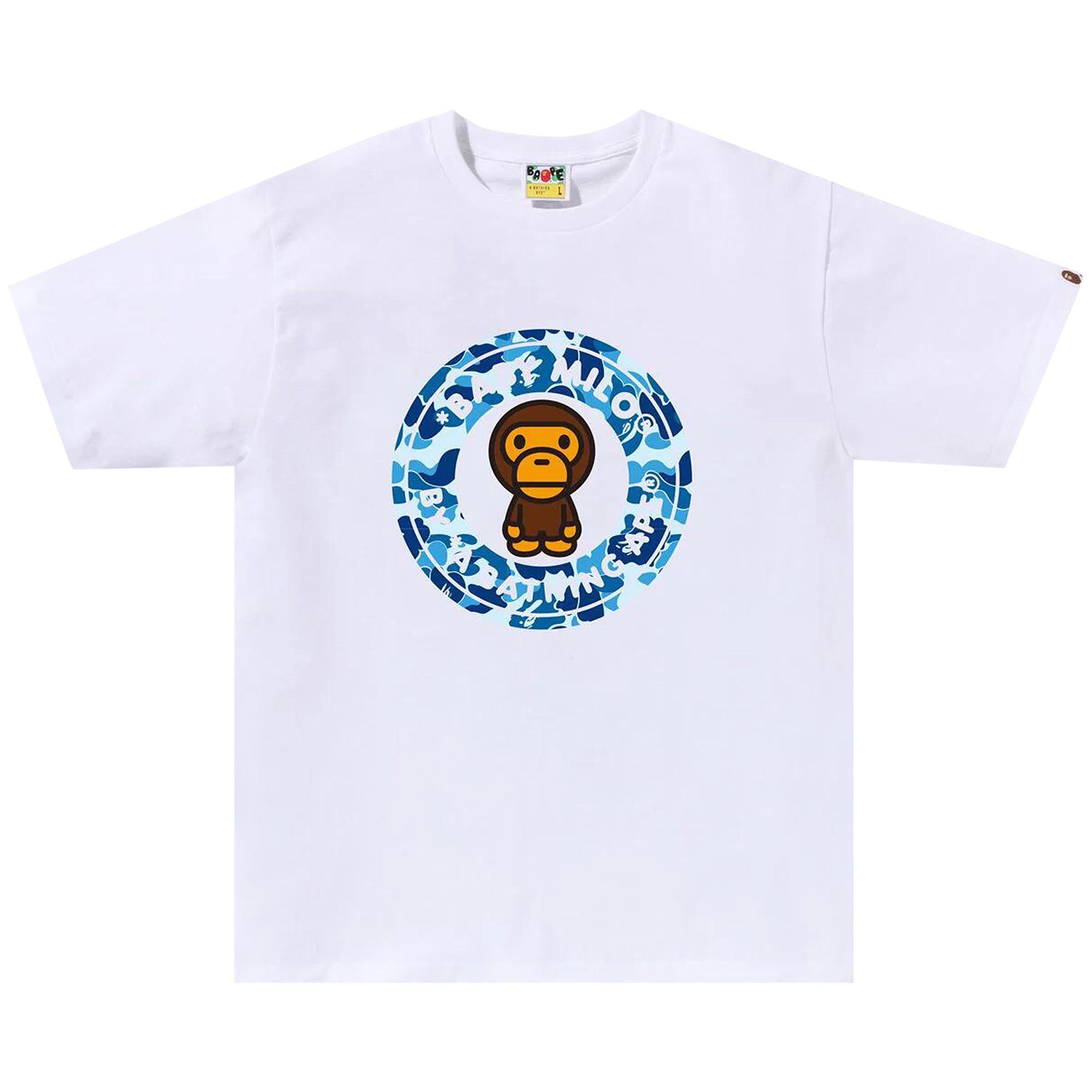 BAPE ABC Camo Milo Busy Works Tee 'White/Blue' - 1