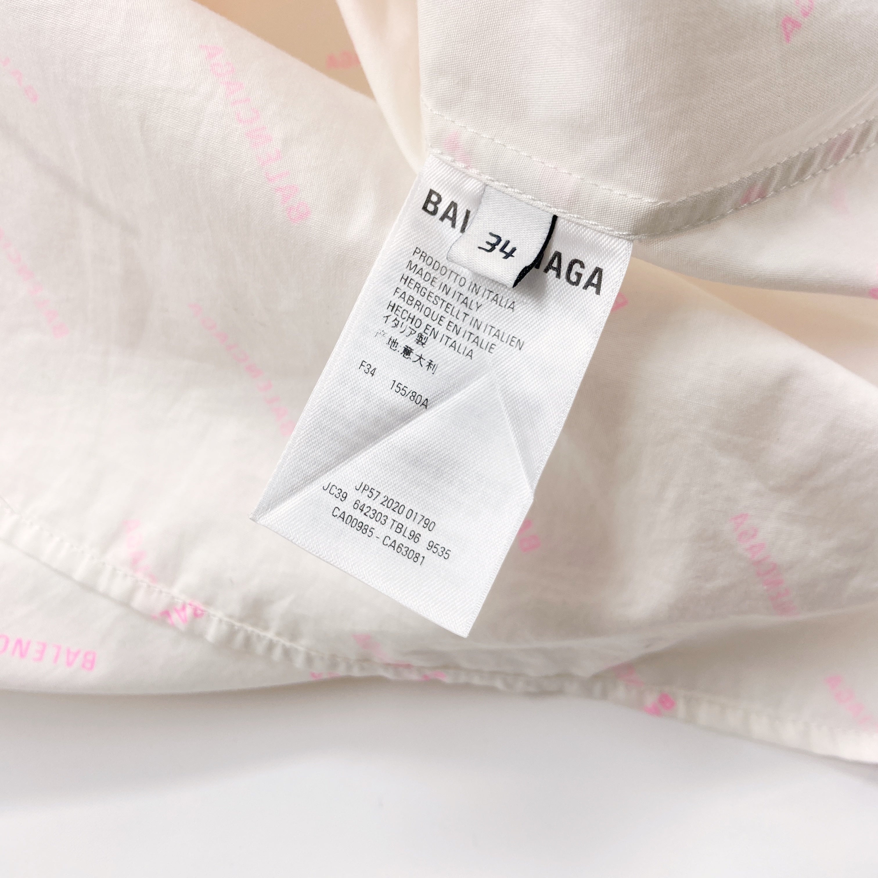 Balenciaga 2020 Demna Logo All-over Oversized Double-Back Shirt - 9
